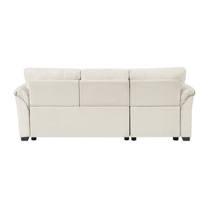 Textured Fabric 2- Piece Sectional with Reversible Chaise, Storage and Pull-out Bed
