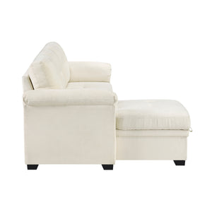 Textured Fabric 2- Piece Sectional with Reversible Chaise, Storage and Pull-out Bed