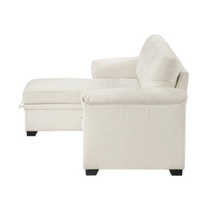 Textured Fabric 2- Piece Sectional with Reversible Chaise, Storage and Pull-out Bed