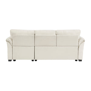 Textured Fabric 2- Piece Sectional with Reversible Chaise, Storage and Pull-out Bed