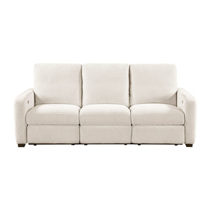 Chenille Power Double Reclining Sofa with USB Charging Ports