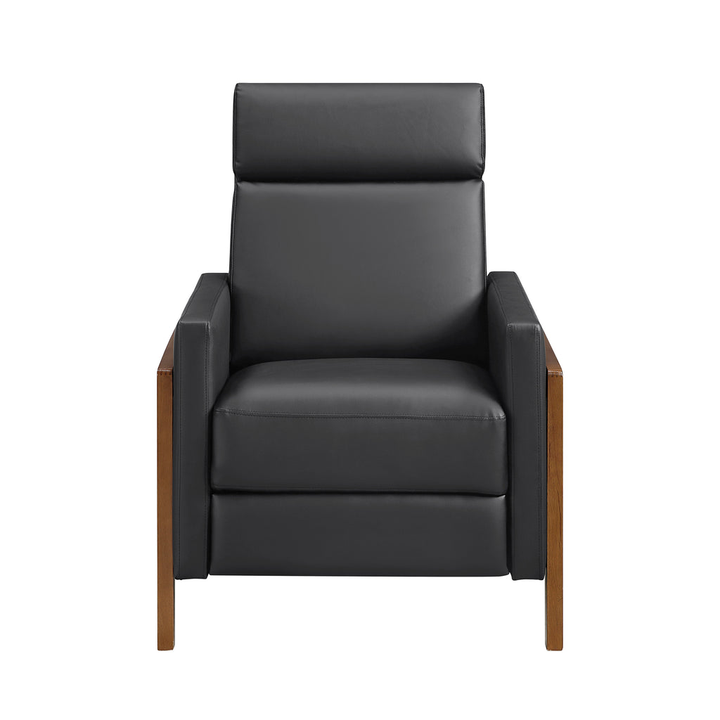 Faux Leather Manual Push Back Reclining Chair