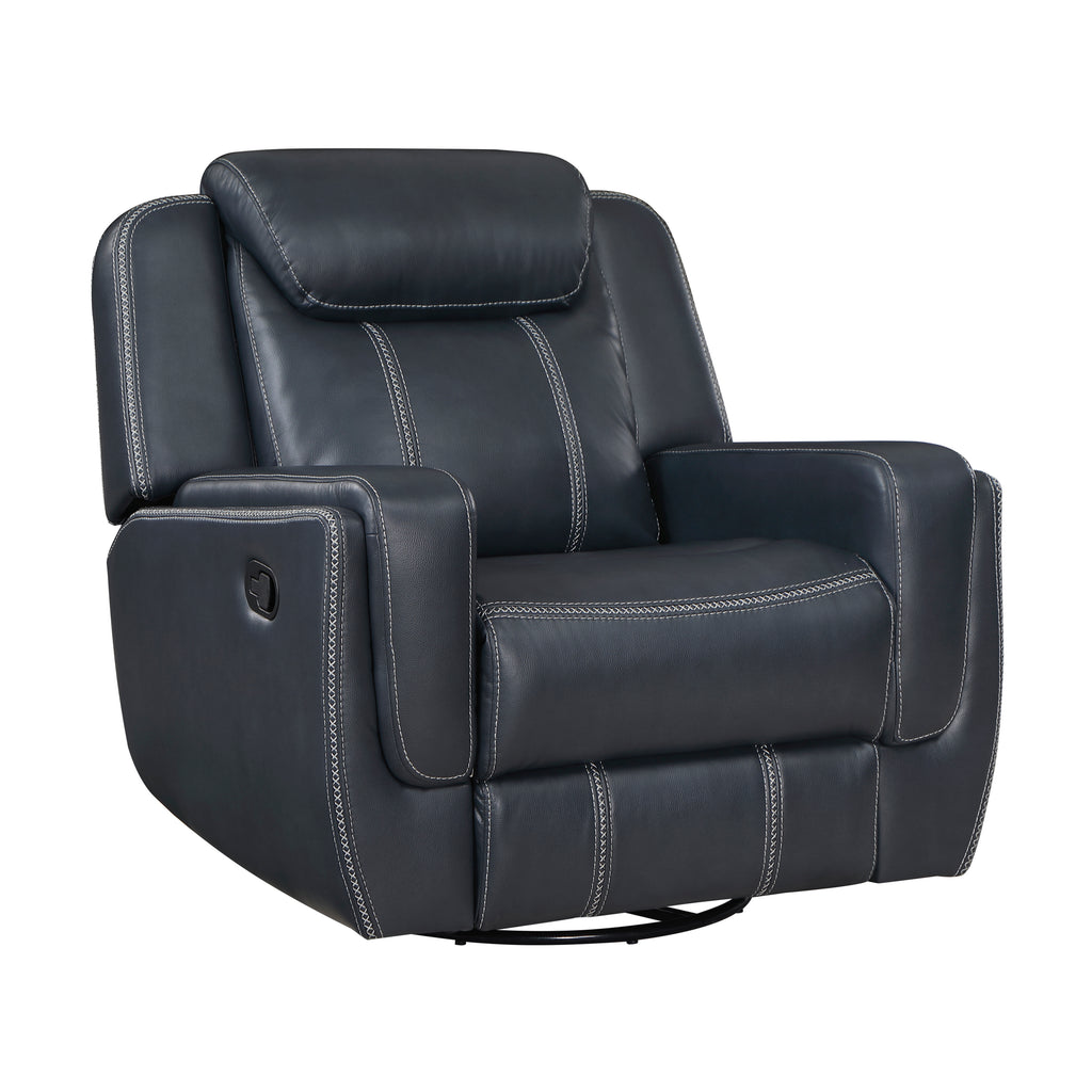 Breathable Faux Leather Swivel Glider Reclining Chair