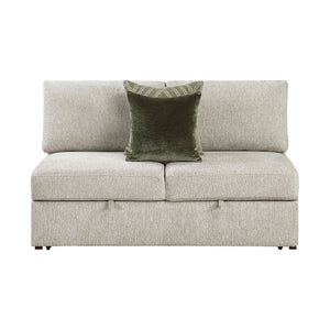Textured Microfiber Armless Convertible 2-Seater