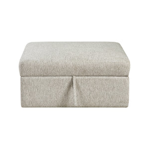 Textured Microfiber Storage Ottoman with Casters