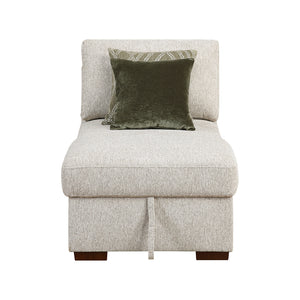 Textured Microfiber Armless Convertible Storage Chaise