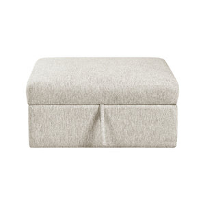 Textured Microfiber Storage Ottoman with Casters