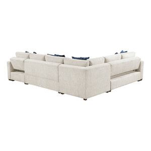 Textured Microfiber 4-Piece Sectional with Reversible Chaise and Pull-out Bed