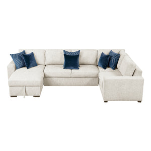 Textured Microfiber 4-Piece Sectional with Reversible Chaise
