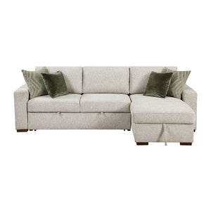 Textured Microfiber 2-Piece Sectional with Reversible Chaise
