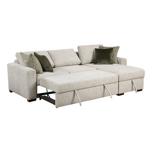 Textured Microfiber 2-Piece Sectional with Reversible Chaise