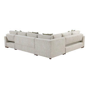 Textured Microfiber 4-Piece Sectional with Reversible Chaise and Pull-out Bed