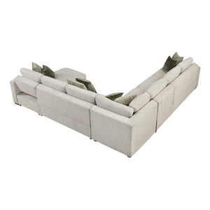 Textured Microfiber 5-Piece Sectional with Reversible Chaise