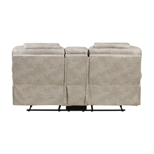 Polished Microfiber Double Reclining Loveseat