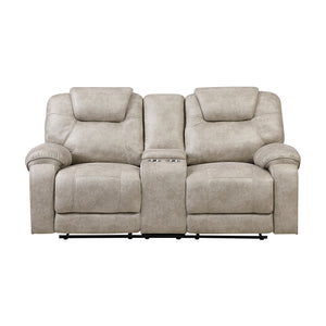 Polished Microfiber Double Reclining Loveseat