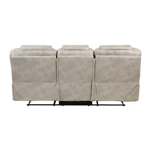 Polished Microfiber Double Reclining Sofa