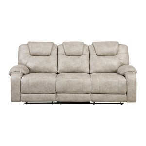 Polished Microfiber Double Reclining Sofa