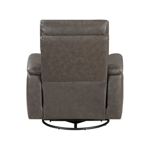Leather Match Manual Swivel Glider Reclining Chair