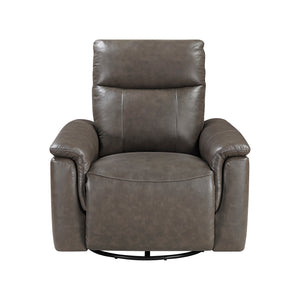 Leather Match Manual Swivel Glider Reclining Chair