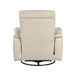 Leather Match Manual Swivel Glider Reclining Chair