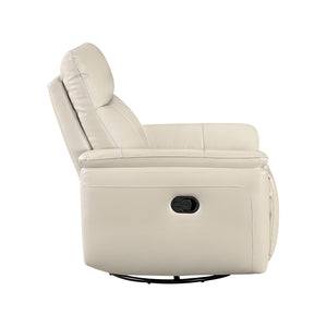 Leather Match Manual Swivel Glider Reclining Chair