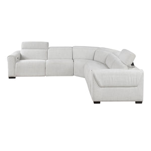 Chenille Fabric 5-Piece Modular Power Reclining Sectional