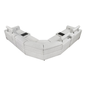 Chenille Fabric 7-Piece Modular Power Reclining Sectional