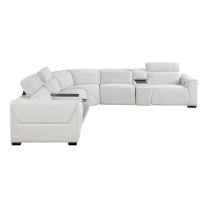 Chenille Fabric 7-Piece Modular Power Reclining Sectional