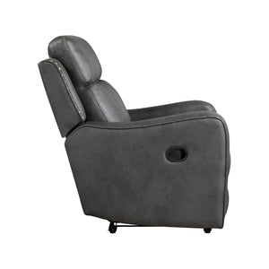 Polished Microfiber Manual Double Reclining Loveseat