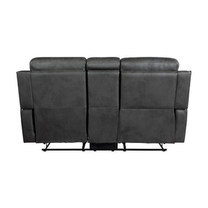 Polished Microfiber Manual Double Reclining Loveseat