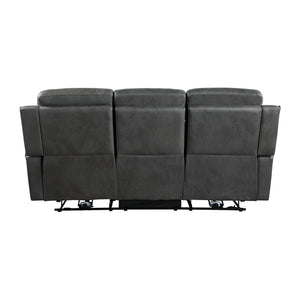 Polished Microfiber Manual Double Reclining Sofa
