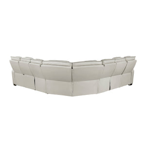 Faux Leather 3-Piece Power Reclining Sectional with Center Drop-Down Cup Holders