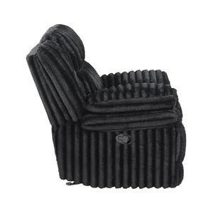 Corduroy Fabric Glider Reclining Loveseat with Console