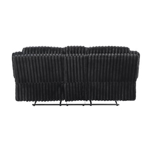 Corduroy Fabric Glider Reclining Loveseat with Console