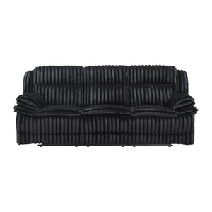 Corduroy Fabric Glider Double Reclining Sofa