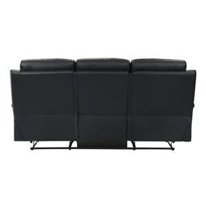 Leather Match Manual Double Reclining Sofa