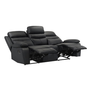 Leather Match Manual Double Reclining Sofa