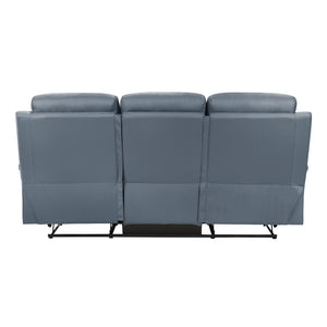 Leather Match Manual Double Reclining Sofa