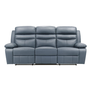 Leather Match Manual Double Reclining Sofa