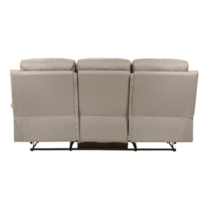 Leather Match Manual Double Reclining Sofa