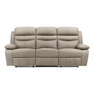 Leather Match Manual Double Reclining Sofa