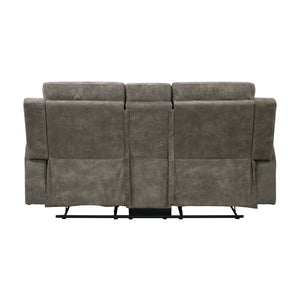 Textured Microfiber Double Reclining Loveseat