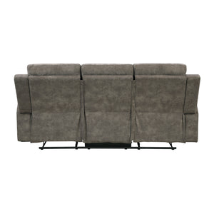 Textured Microfiber Double Reclining Sofa