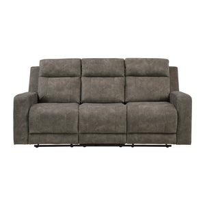 Textured Microfiber Double Reclining Sofa