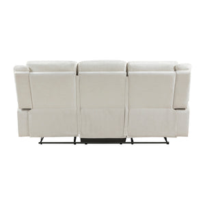 Polished Microfiber Double Reclining Sofa