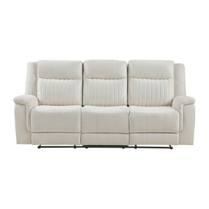 Polished Microfiber Double Reclining Sofa