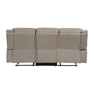 Polished Microfiber Double Reclining Sofa