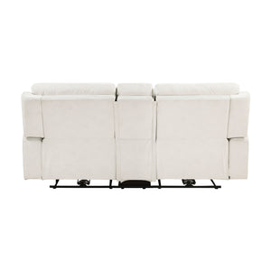 Polished Microfiber Power Double Reclining Loveseat