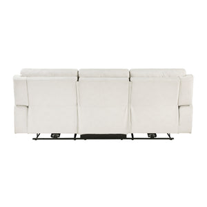 Polished Microfiber Power Double Reclining Sofa