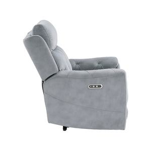 Polished Microfiber Power Double Reclining Loveseat